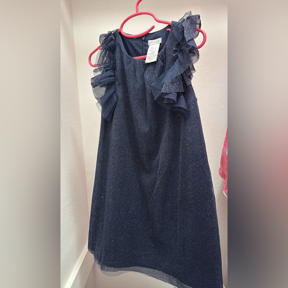 Tahari size 5 toddler girl dress- shimmer net